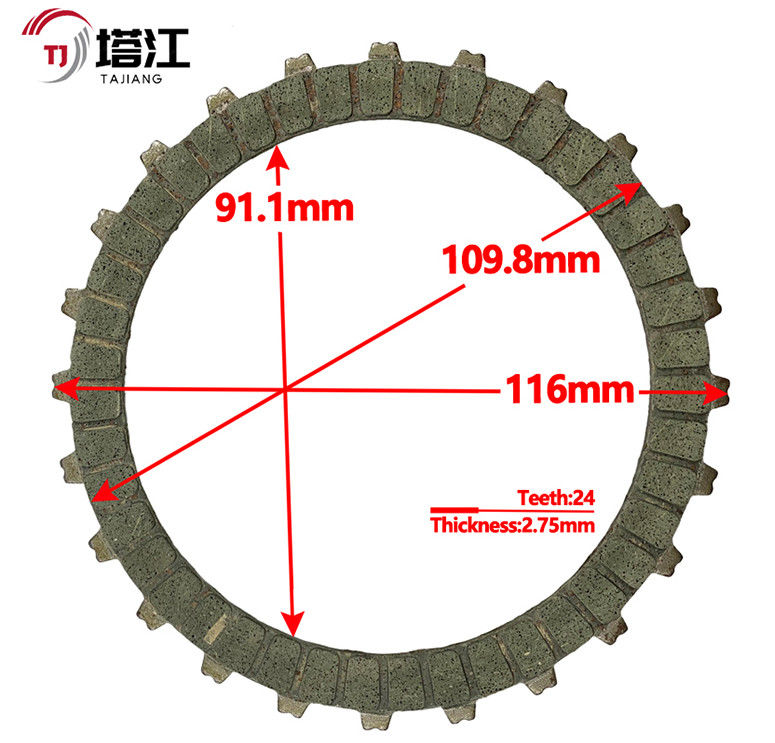 Black Motorcycle Clutch Kits 6 Plates 110mm Inner Diameter Bolt On Installation 1.5kg Weight